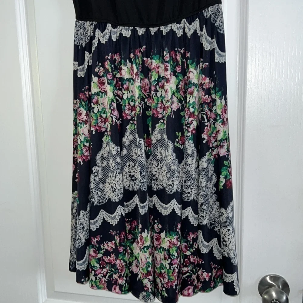 Women's Flower Floral Print Dresses Cocktail Party Dress size small stretchy - Picture 9 of 9